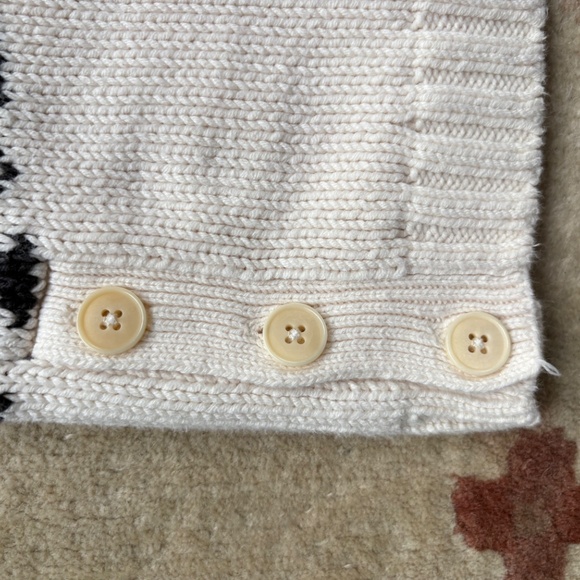 Talbots Womens Size M Fair Isle Cowl Neck Ivory Chunky Sweater - Picture 3 of 4